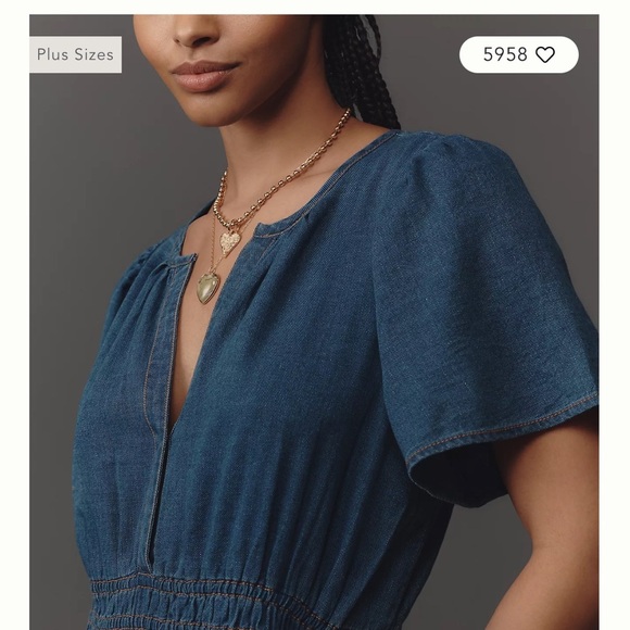 Anthropologie Indigo Denim Dress - Picture 4 of 11